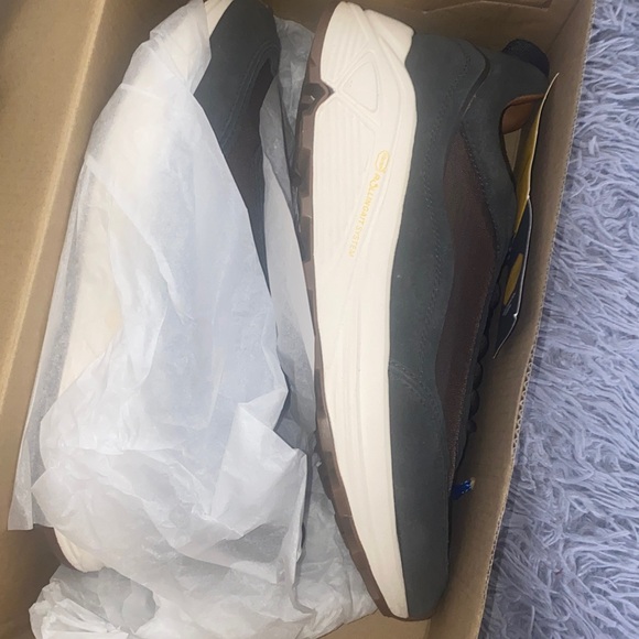 Men's Navy and Brown Sneakers - Picture 3 of 4